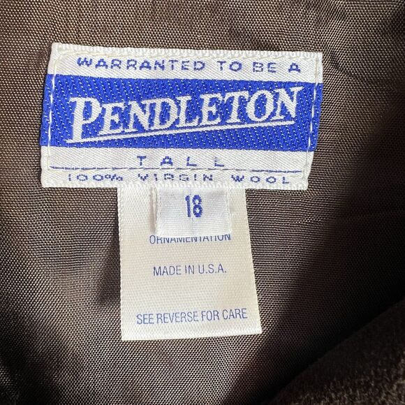 Vintage Pendleton Jacket Plaid Wool USA Women’s Size 18 Tall - Picture 6 of 11